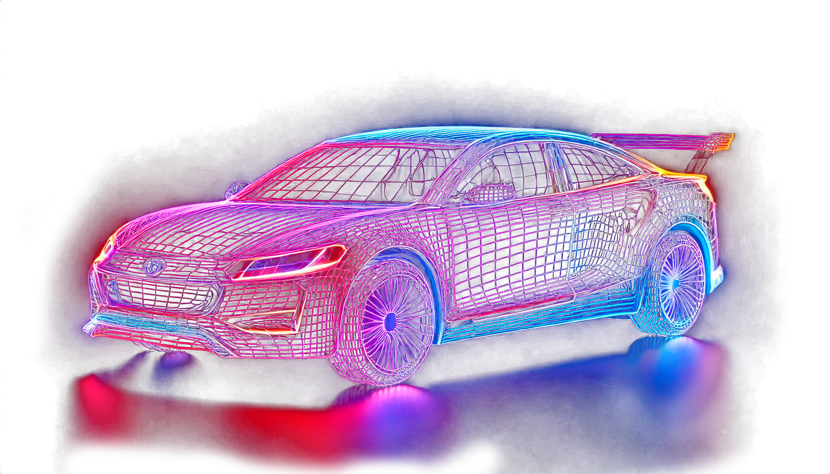 Ilustración Neon Automovil